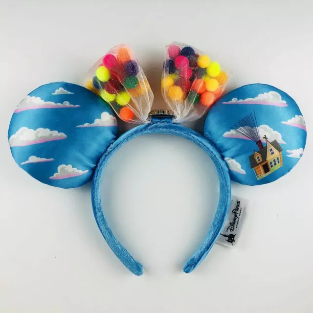 Disney Parks UP Grape Soda Cap Balloons Minnie Mouse Ears Bow Hat Headband