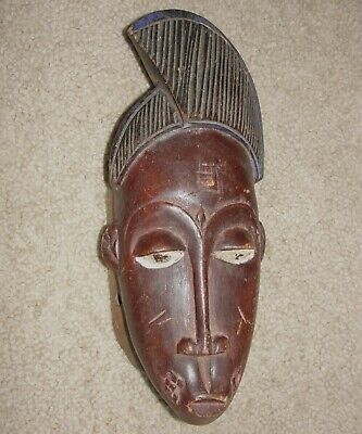 Beautiful African Baule Guro Rare Crest Mask Hand Carved Tribal Wooden Artwork