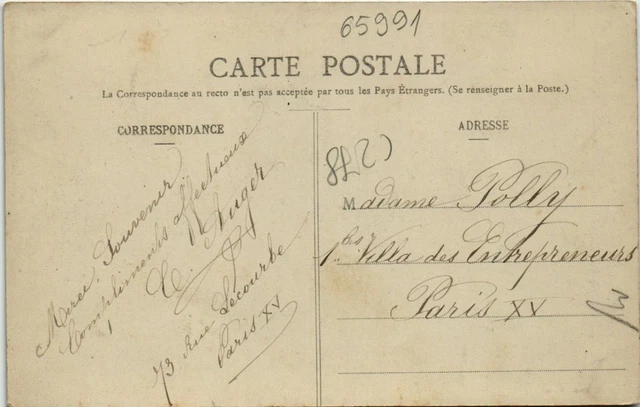 CPA PARIS 15e Rue Lecourbe, take from Rue des Volontaires (65991) 2