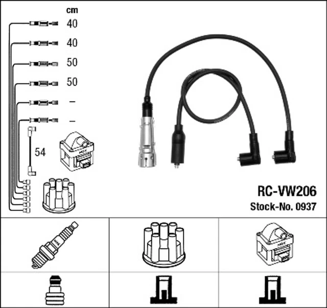 Set cavi accensione NGK 0937 per IBIZA 6K1 SEAT 2