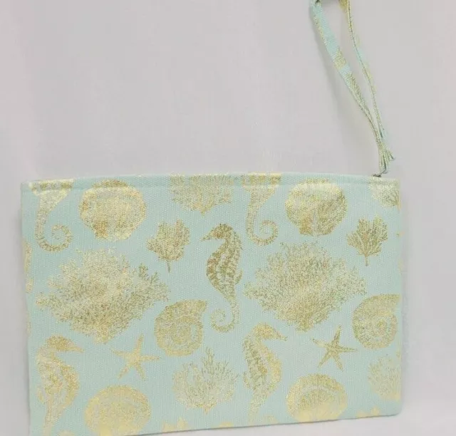 KIRK’S FOLLY SEAVIEW GOLDEN CLUTCH BAG Wristlet Make-up Pouch