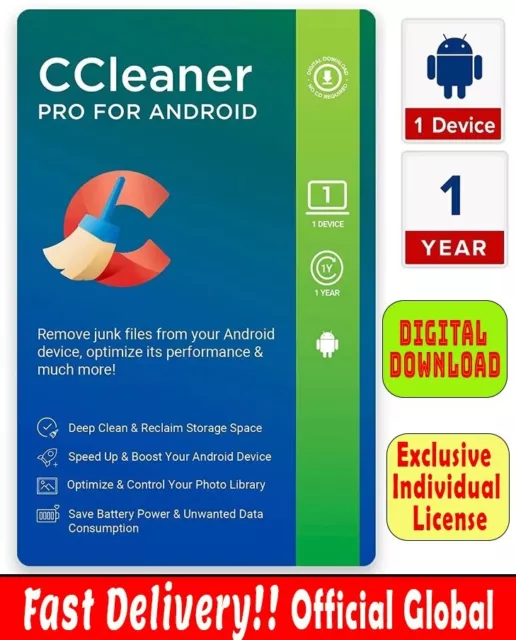 Ccleaner Pro for Android 1 Device 1 Year Individual Official License Global