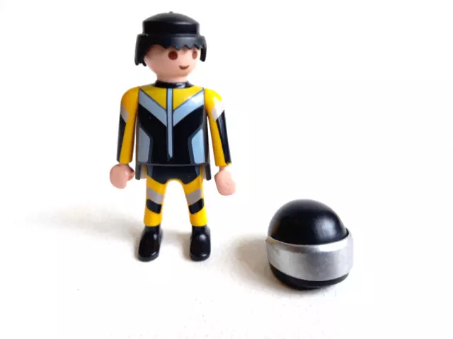 Playmobil - city : la moto de sport jaune - personnage lot véhicule course ville 3