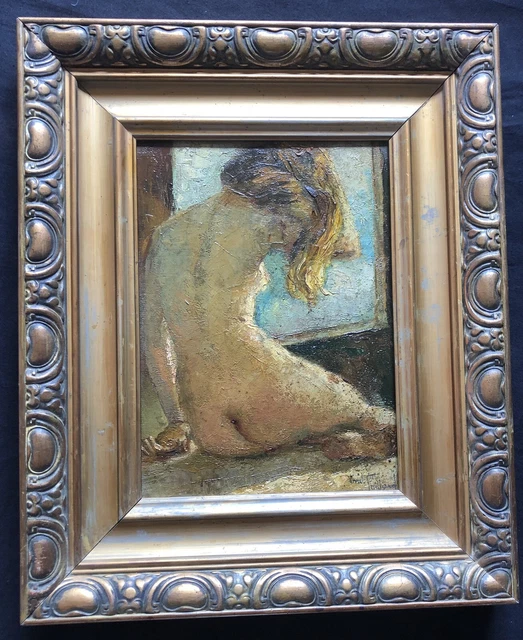 tableau ancien huile sur panneau signature a identifier bien encadrer