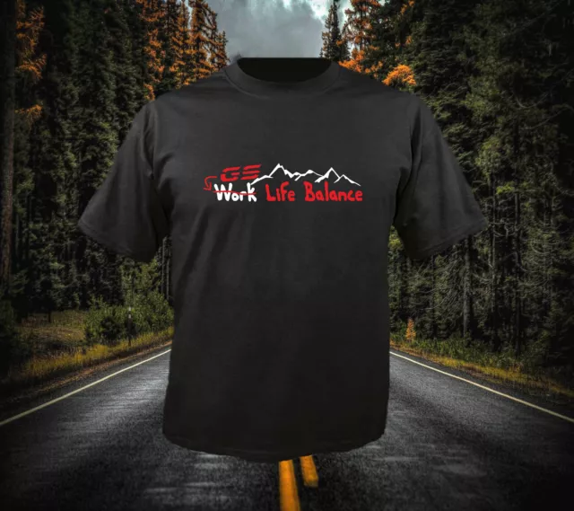 T-Shirt WORK LIFE BALANCE R1200GS Adventure R1250GS BMW F850GS  rot Gr: M-3XL