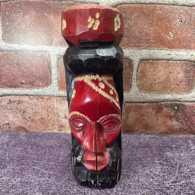 Hand carved Jamaican Wood totems Tiki Island art Jamaica Face Head totem Pole!!!