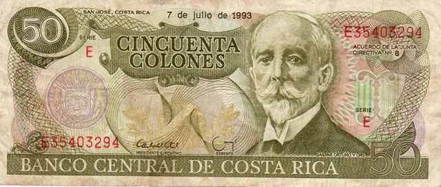 Banknote Costa Rica 50 Colones 1993 P257a.5