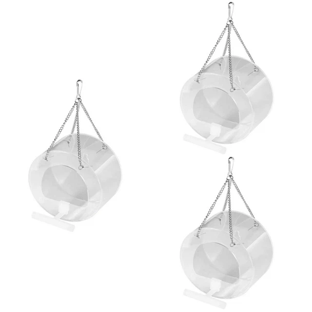 3 Pieces Acrylic Hanging Bird Feeders Window Clear House Outdoor