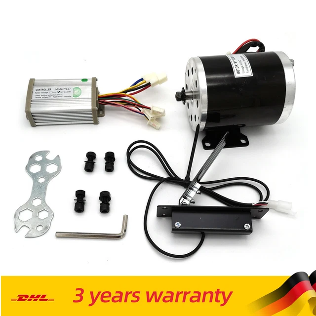 Produktbild von Permanentmagnet-Gleichstrommotor 36V, 1000W, Bürstenbehaftet – Für Go-Karts, E-Bikes & Roller, 3000 U/min, Kette 25H-11T