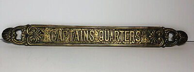 12" Solid Brass "Captains Quarters" Door Sign - Nautical - Boat Cabin Man Cave