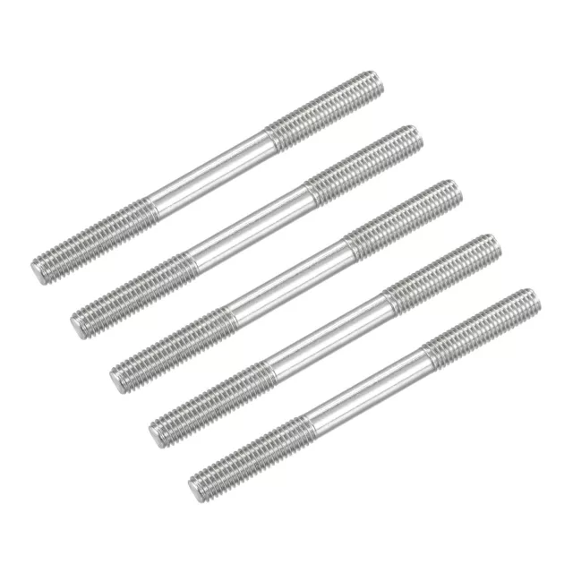 5pcs Double Ended Stud Screws M8 Thread 90mm Length 304 Stainless Steel