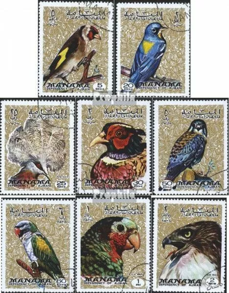 Manama 1040A-1047A (kompl.Ausg.) gestempelt 1972 Vögel