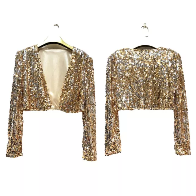 ELEGANT WOMEN'S SEQUIN Shrug Cropped Top Cardigan for Parties and ...