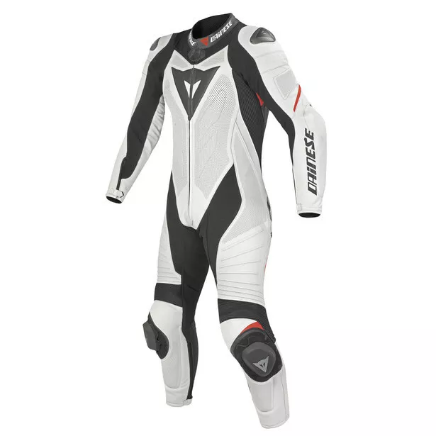 PELLE SUIT TUTA IN Vera PELLE 1 PEZZO PER MOTO WHITE 48 50 54 56 58 M XL 2XL 3XL