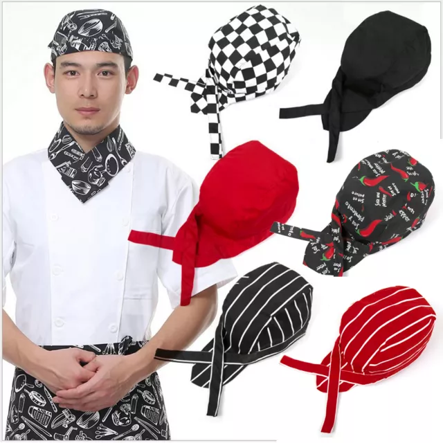 Pirate Skull Cap Chef Hat Professional Catering Various Colourfull Waiter Chef