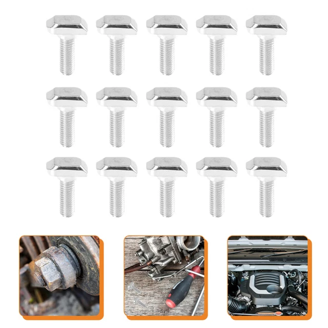 50 piezas tornillos de perfil de aluminio acero al carbono piedras de ranura en T plata