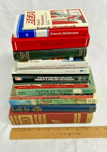 French Language Phrasebook Dictionary, etc. Book Lot of 15