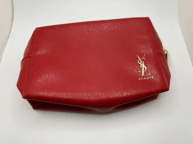 Yves Saint Laurent YSL Beauty Red Makeup Cosmetic Bag Travel Pouch Brand New!