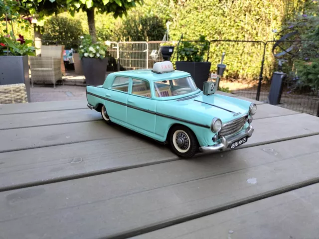 Joustra Tin Toy France Peugeot 404 Taxi Libre  In Very Nice Used Condition Rare!