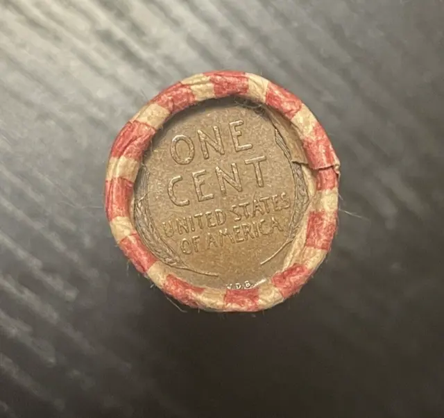 1909 VDB Lincoln Penny / Indian Head Mix Wheat Cent Roll