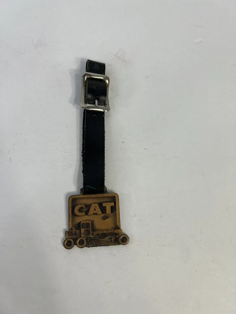 Vintage CAT CATERPILLAR Tractor Road Grader Bronze Watch Key Fob