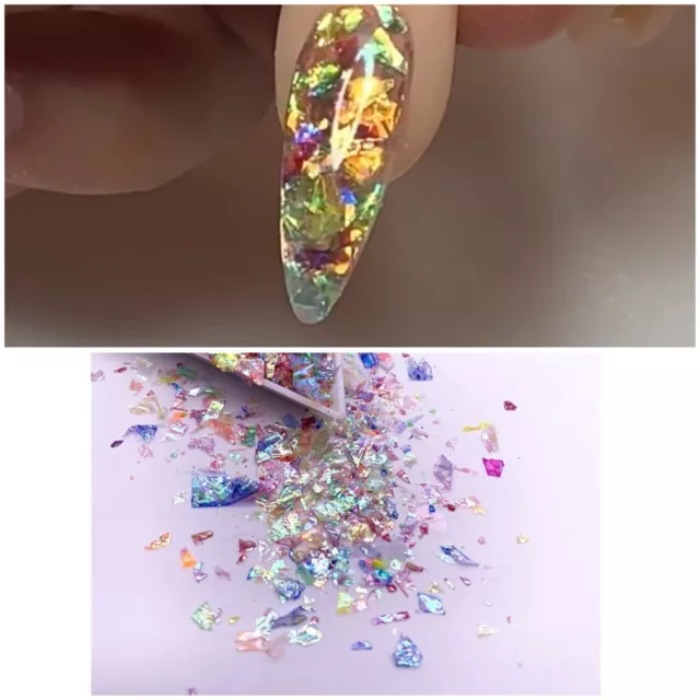 Unicorn Opal NAIL ART / Crafts - Iridescent Mylar Flakes / Flakey Glitter 10gPot