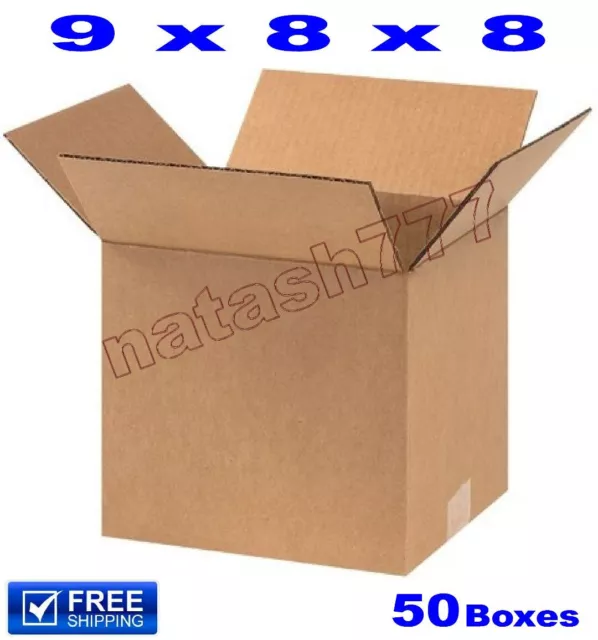 50 - 9x8x8 Cardboard Boxes 32ECT Mailing Packing Shipping Corrugated Carton