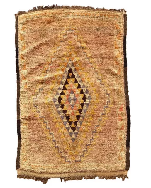 Unique 3x5 Hand made Carpet Moroccan Area Rug Berber Rug Old Carpet