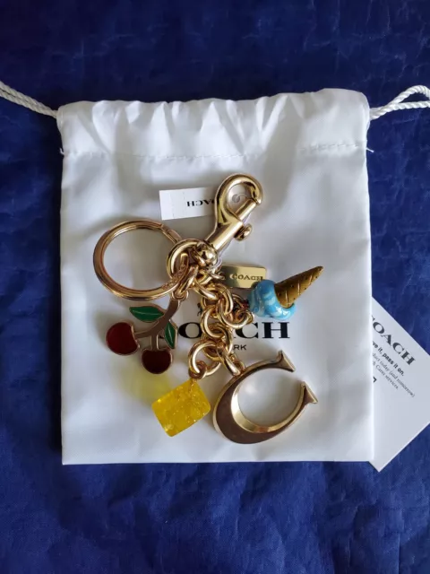 NWT Coach C7096 Metal 3D Signature Cluster Mixed Charms Bag Charm