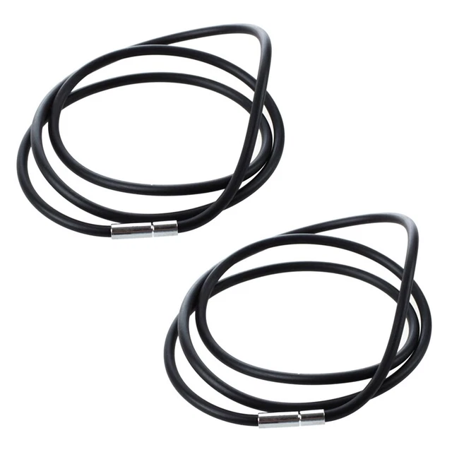 2pezzi 25.5 Pollici 3MM Gomma del Collo Della Collana con Chiusura in X2U6