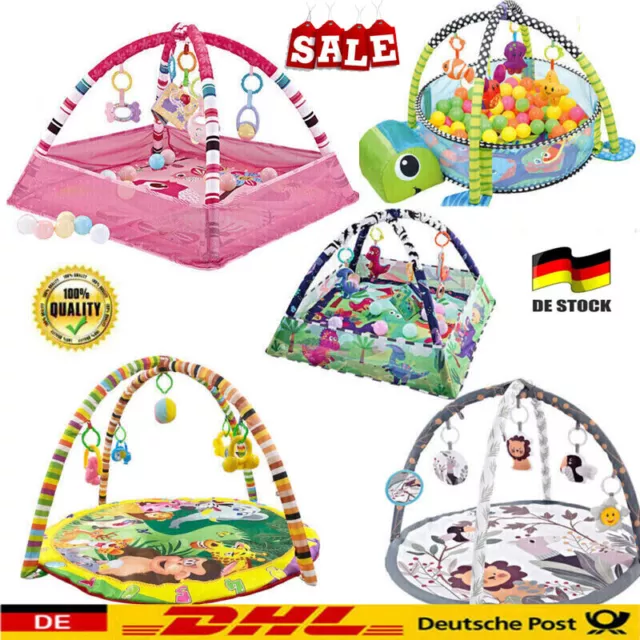 DE Baby Gymcenter Spielmatte Krabbeldecke mit Spielbogen Bälle Erlebnisdecke Neu