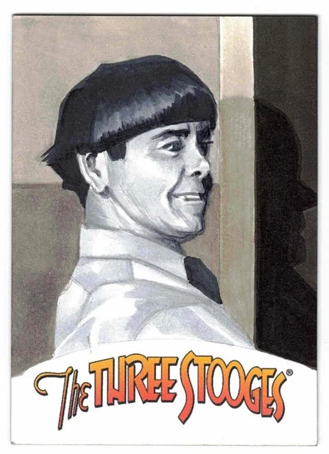 The Three Stooges Series Nine. Leon Braojos Moe Sketch Card. RRParks 2022