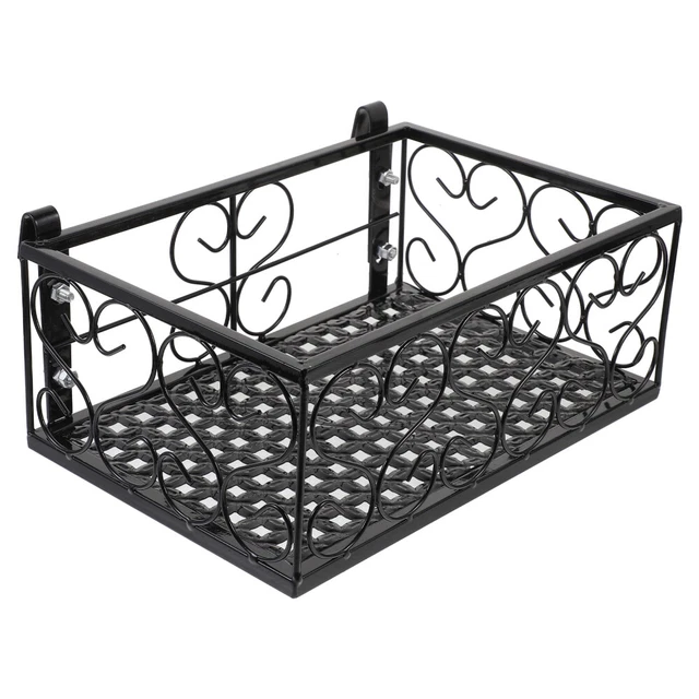 1 Set Balkon Hängen Blumentopf Halter Hängen Geländer Pflanzer Korb Metall