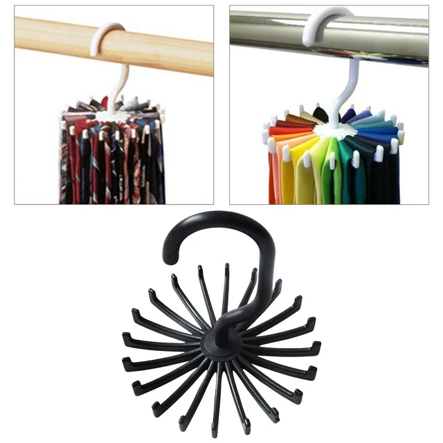 Rotatif Cravate Ceinture Écharpe Rack Collier Cintre Organisateur Titulaire 20