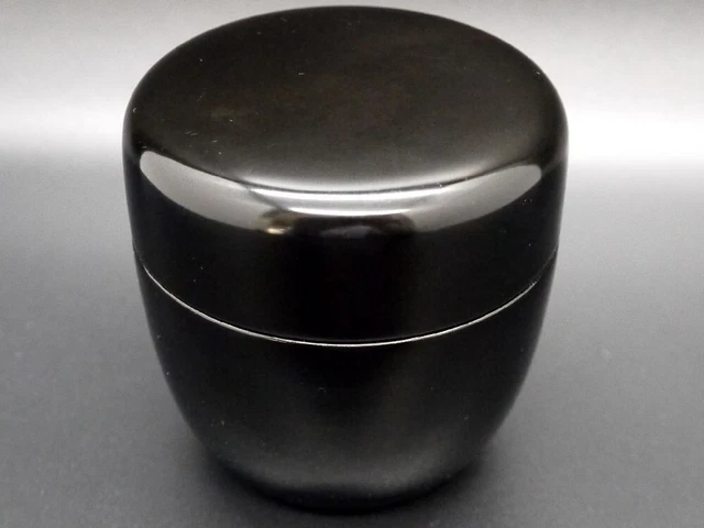 Japan Lacquer Wooden Tea caddy Black Natsume (524)