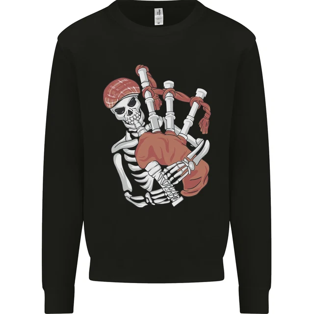 A Skeleton Playing the Bagpipes Kids Sweatshirt Jumper