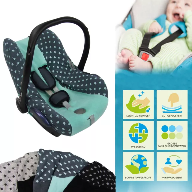 Bambiniwelt Couverture Bébé Été Housse Éponge pour Maxi Cosi Cabrio Fix Étoiles