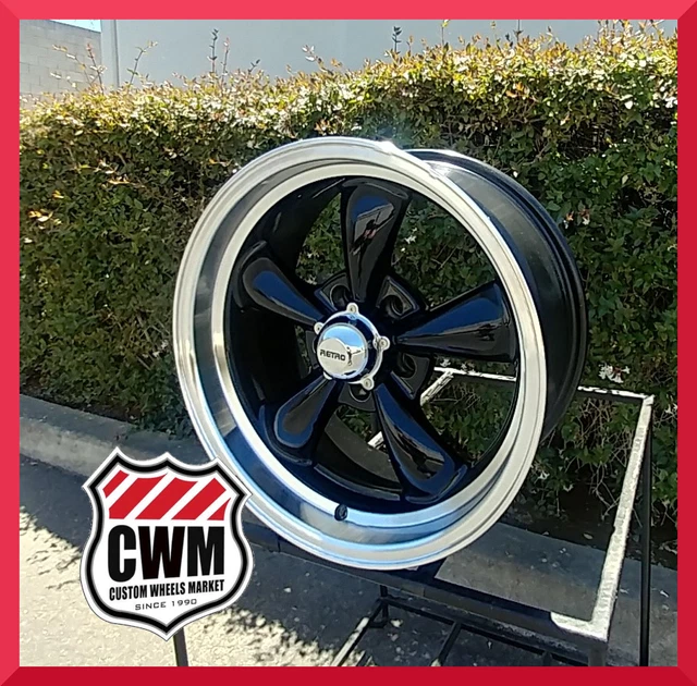 18X8 INCH BLACK wheels rims torq style mag fits 67-92 Camaro Chevelle ...