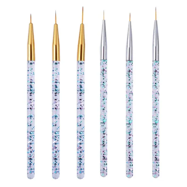 fr 3pcs/set Nail Art Lines Painting Pen Brush UV Gel Nib Design Set Manicure Too