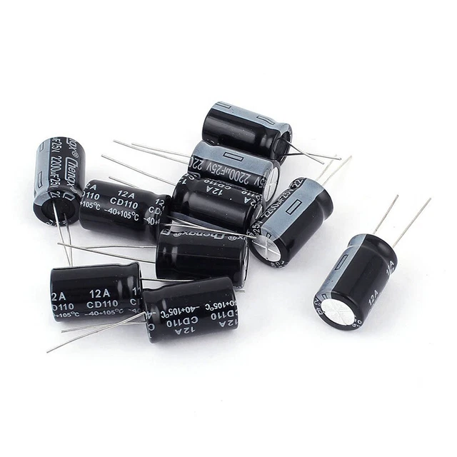 10pcs 25V 2200uF Through Hole Aluminum Electrolyte Capacitor 13x2P2N3