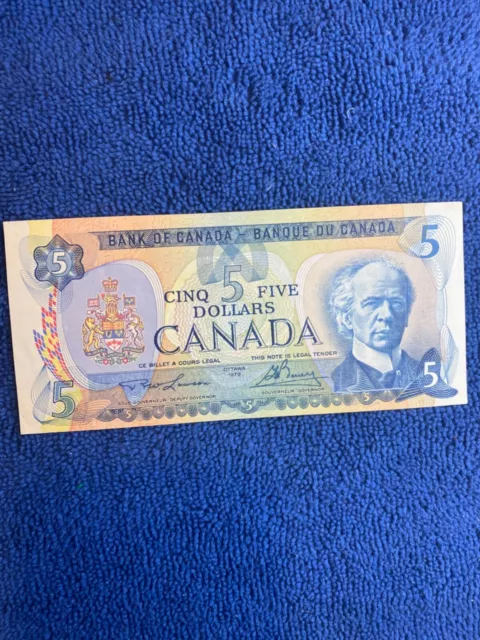 1979 Bank of Canada $5 Five Dollar Banknote Lawson / Bouey,