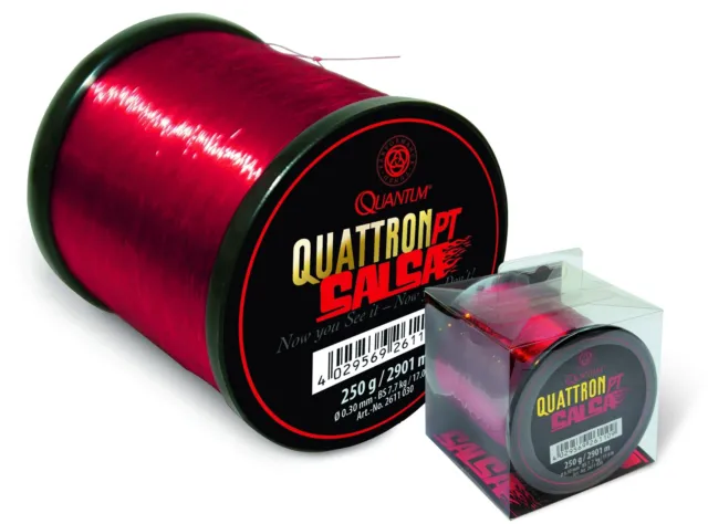Quantum 0,30 mm Quattron Salsa 2901 m transparent rot Großspule (1,55 EUR/100 m)