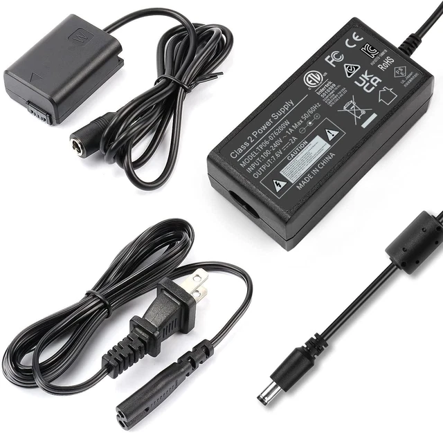 F1TP AC-PW20 AC Power Adapter and NP-FW50 Dummy Battery Charger Kit for Sony ...
