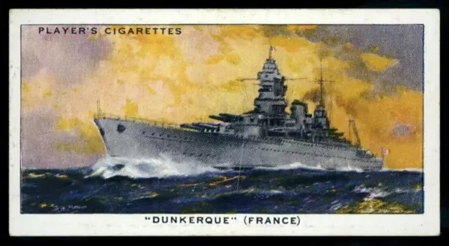 1939 Cigarette Cards by John Player Modern Naval Craft #18 DUNKERQUE (FRANCE)