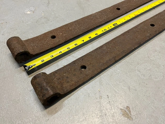 Original Vintage Strap Hinges (pair). Hand forged. Large (50" long) 2