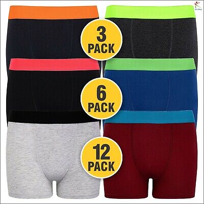 12 Pack Multi Coloured Boys Boxer Shorts Cotton Designer Trunk Boxers Underwear