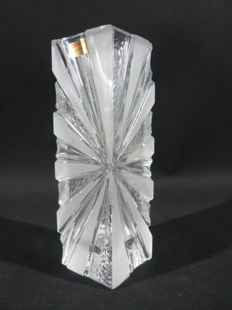 Joska Bleikristall Halbschliff Sonnenstrahlen Vase Blockvase 20,7x6,7cm