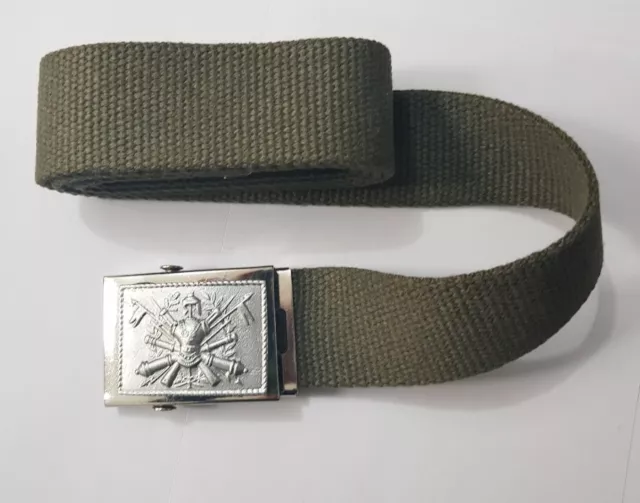 Cintura Militare italiana di colore khaki con fibbia pluriarma