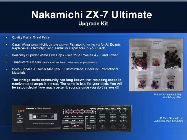 Nakamichi ZX-7 Cassette Deck Ultimate Restoration Kit - Wima, OnSemi, Nichicon