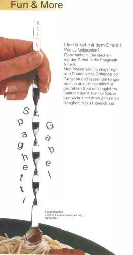 2x Spaghettigabel mit dem Dreh "DESIGN PLUS PREIS" Edelstahl Solinger Stahlwaren 2
